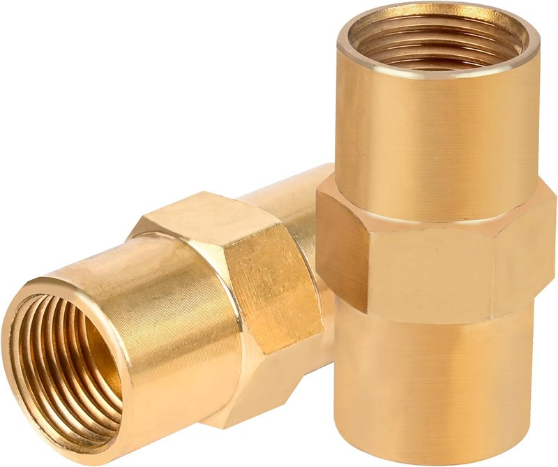 Ulreon 2 Pack Brass Inert Arc Hose Coupler Pipe Connector for Welding & Industrial-Grade Sealing,Thread Size 5/8 in, RH Female to RH Female, B Size, AW-430 for W estern Enterprises Adapter Fittings - Image 1